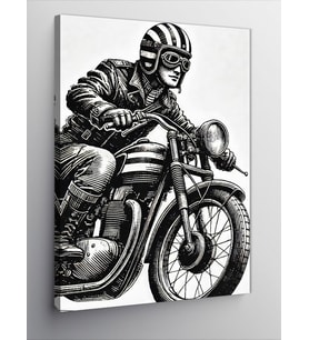 Kanvas Tablo Motorcu ve Macera