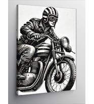 Kanvas Tablo Motorcu ve Macera