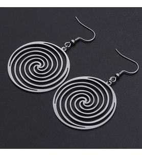 Kişiye Özel 925 Ayar Gümüş Spiral Küpe (Gümüş)