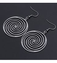 Kişiye Özel 925 Ayar Gümüş Spiral Küpe (Gümüş)