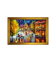 Manzara Temalı Kanvas Tablo 50 x 70 cm Gold Çerçeve