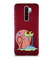 Xiaomi Redmi Note 8 Pro Soft Premier Kapak Salyangoz Gary Tasarımlı Silikon Kılıf - Mürdüm (Şeffaf)
