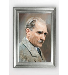 Gümüş Çerçeveli Atatürk Tablo cv1276