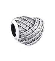 Nur Silver Tam Taşlı Kalp Gümüş Charm NUR-BL01371