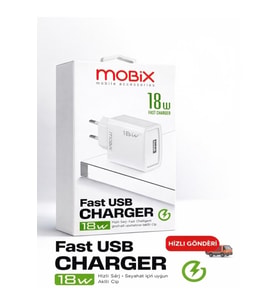Mobix 18 Watt Destekli Usb 3.0A çıkışlı Şarj Başlığı