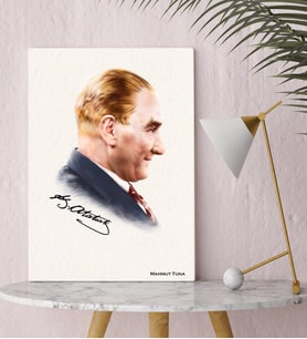 BK Gift Kişiye Özel Atatürk Temalı 30X50 KANVAS TABLO -11
