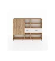 Arges Dolap 10 Raflı 2 Çekmeceli 2 Kapaklı 220x30x163 Çam-Çam/Aytaşı