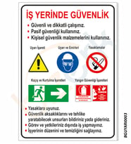 Bizerk Görsel İş Yerinde Güvenlik İSG İkaz Uyarı Levhası 3mm Dekota  UV Baskı-A3