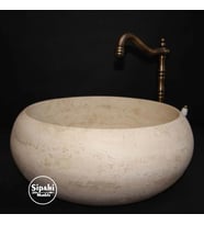 Sipahi Marble Traverten Bombeli Dizayn Lavabo