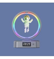 Manyetik Kaldırmalı Astronot Saatli Rgb Işıklı Bluetooth Hoparlör Y558