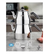 FMS Mega Aile Boy Çelik Çaydanlık Siyah 4073