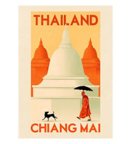 Seyahat Posteri - Chiang Mai Tayland Tablo Ahşap Poster Dekoratif