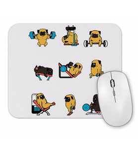 Pug Köpek Spor Günü Mouse Pad