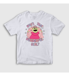 Presmono Unisex Çocuk Beyaz Peepo Who's That Wonderful Girl Nanalan T-Shirt 533441tt (Beyaz)