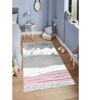 Dijital Baskılı Kaymaz Taban Yıkanabilir Kolay Temizlenir Modern Çocuk Odası Halısı NDÇ-HT-893 (Çok Renkli)