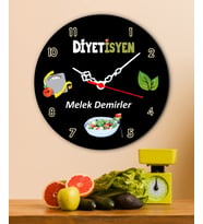 Diyetisyen Temalı Özel İsimli Duvar Saati