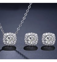 Monemel Swarovski Taşlı Kolye ve Kupe Set Sevgililer Günü Hediyesi, Yeni Yıl Hediyesi - Yılbaşı Hediyesi