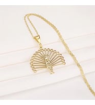 Özel Tasarım Origami Tavus Kuşu Kolye 925K Gümüş (Gold)