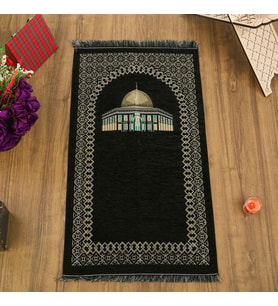 Kubbetüs Sahra Lüks Şönil Seccade Siyah (66x117cm) 485gr