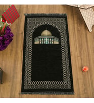 Kubbetüs Sahra Lüks Şönil Seccade Siyah (66x117cm) 485gr