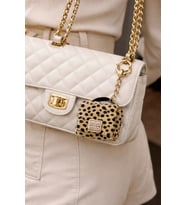 Mini Çanta Cüzdan – Leopar Desen Bej