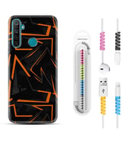 Realme 5i 5 Pro 6i 7 Pro 8 Kılıf Kablo Koruma Spiral Silikon Zigzaglar 1651
