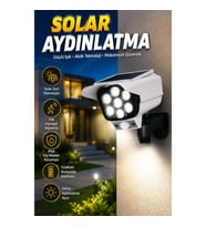 Solar Kamera Görünümlü Sensörlü Duvar Lambası 5 Eksen Döner Güneş Enerjili Bahçe Aydınlatma