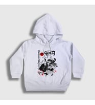 Presmono Unisex Çocuk Beyaz Tanjiro Nezuko V2 Anime Demon Slayer Kimetsu No Yaiba Kapüşonlu Sweatshirt 308992tt