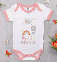 BK Kids İsimli Hoş Geldin Bebek Tasarımlı Pembe Bebek Body Zıbın-7