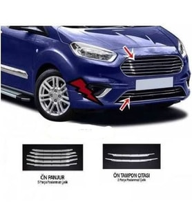 Ford Courier Ön Panjur Kromu Nikelaj 7 Parça 2018-2019