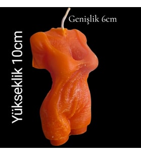 dekoratif aşkkraliçesi figürü mum (Turuncu)