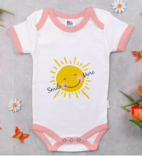 BK Kids Smile More Tasarımlı Pembe Bebek Body Zıbın-1