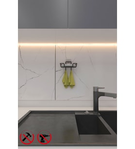 Siyah Yapışkanlı Kancalı Katı Sabunluk, Mutfak Süngerlik, Banyo Mutfak Düzenleyicisi