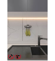 Siyah Yapışkanlı Kancalı Katı Sabunluk, Mutfak Süngerlik, Banyo Mutfak Düzenleyicisi