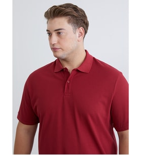 LCWAIKIKI Classic Bordo Büyük Beden Polo Yaka Pike Erkek Tişört