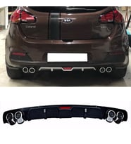 Kia Ceed Siyah Difüzör 4 Krom Egzoz Görünümlü Difizör Arka Ek Body Kit 2013 - 2016