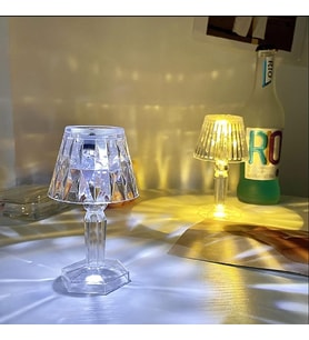 12'li LED Kristal masa Lambası Projetor Akrilik Elmas Masa Lambası LED Gece Işıkları Obje Dekor