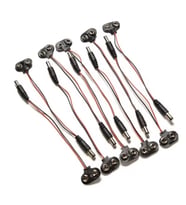 10 Adet 9V Pil Barrel Dönüştürücü Güç Kablo Jaklı Pil Başlığı - T Type