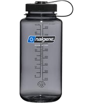Nalgene Sustain Tritan Bpa Içermeyen Su Şişesi,%50 Plastik Atıktan, 900 Ml, Geniş Ağız, Gri Siyah Ka