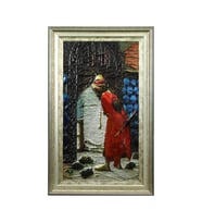 e38 EL İŞÇİLİĞİ KAPLUMBAĞA TERBİYECİSİ ALİMİNYUM KABARTMA TABLO 48x77 cm-6385