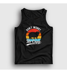 Presmono Unisex Siyah Don't Worry Be Capy Capybara Atlet 489831tt