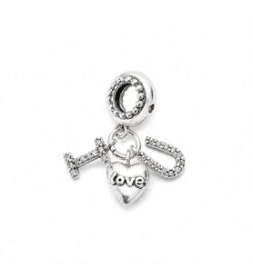 CM Jewelry I Love You Figürlü Çelik Charm