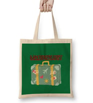 funny Travel gift design lover-Trippin Wanderlust Journey Adventurer Vacation Bez Çanta Uzun Saplı