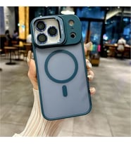 Coverzone iPhone 17 Air uyumlu Kamera Lens Aparatl? Stand Olabilen Magsafe ile uyumlu Kamera Korumal? ?effaf Full Color Magnetic Wireless Telefon K?l?f? Lacivert