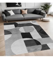 Eliana Home Dijital Baskı Yıkanabilir Kaymaz Taban Salon Halısı Ve Yolluk LN027-FNL286 (Gri)