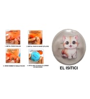 SEVİMLİ KEDİ CEP SOBASI,EL ISITICI,SICAK SU TORBASI PVC  9cm