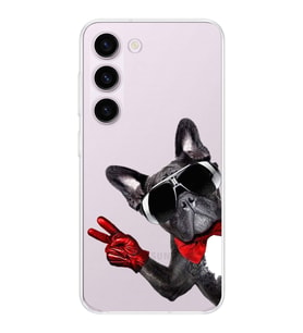 PrintiFy Samsung Galaxy S23 FE ile Uyumlu 1mm Slim Fit Köpek 2 050e Baskılı Şeffaf  Kılıf