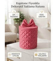 Dekoratif Kapitone Fiyonklu Kutu ve Şık Takı Saklama Kabı