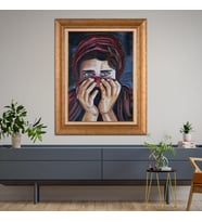 Altın Varaklı Paspartulu Çerçeveli  Tablo n5s1020