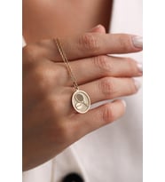Kişiye Özel 925 Ayar Gümüş Tenis Topu ve Raket Model Kolye (Gold)